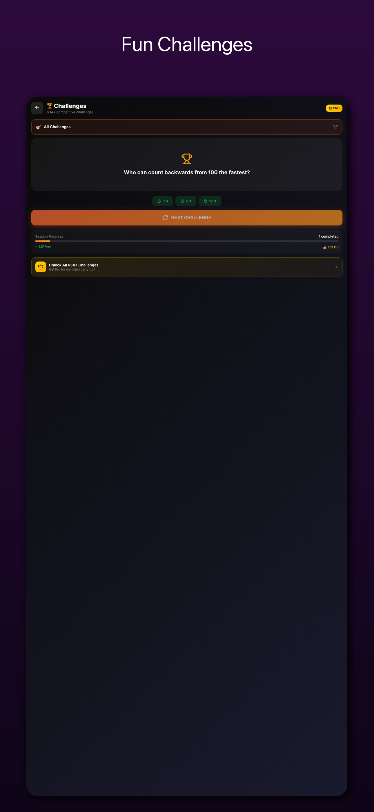 Challenges mode screenshot