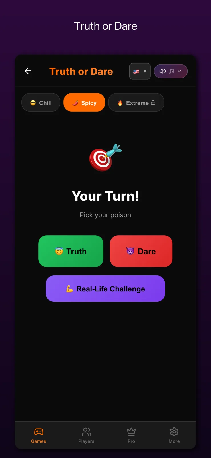 Truth or Dare mode in Chips & Chill