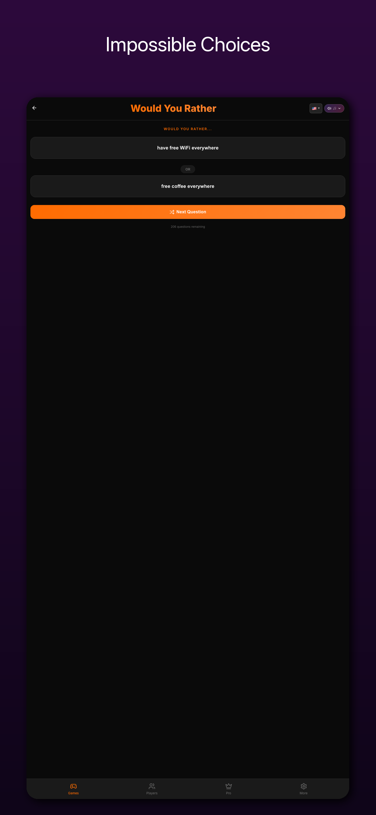 Would You Rather mode screenshot