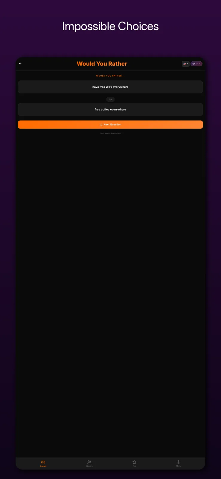 Would You Rather mode screenshot